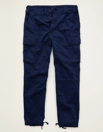 Men's Stretch Herringbone Adjustable Hem Loose Cargo Pants